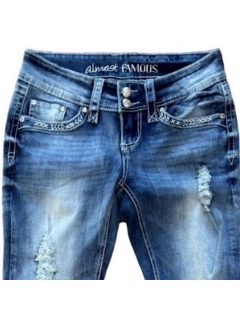 Almost Famous Low Rise Skinny Jeans Size 3 - Picture 2 of 10